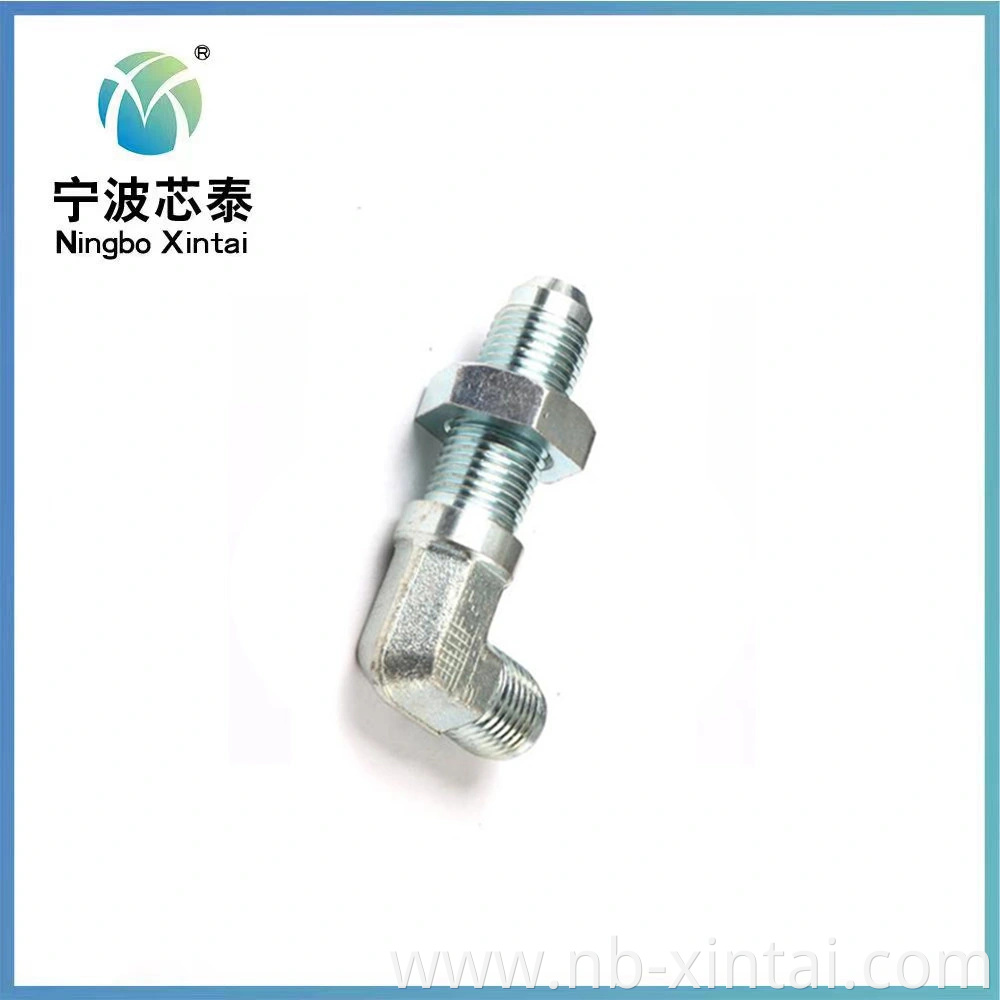 China OEM ODM 6j9 Hose Jic Bulkhead Fittings Male 90° Cross SAE 37degree Flared 4bn Hydraulic Adapter